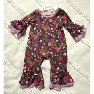 NWT Pete & Lucy Floral Ruffle Romper 3-6 Months